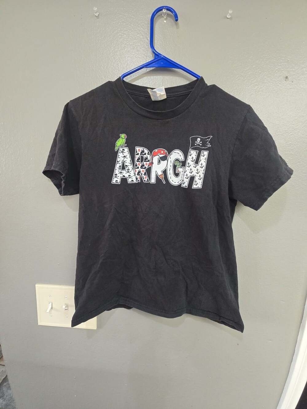 Port & Company ARRGH Pirate Graphic T-Shirt Size L Black